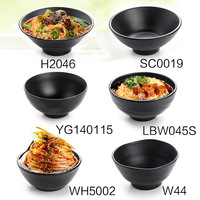 Vaisselle en plastique imitation porcelaine, plat à sauce mat, plat à assaisonnement, style japonais coréen, bol à soupe pour fondue, bol à riz, plat noir, lave-vaisselle