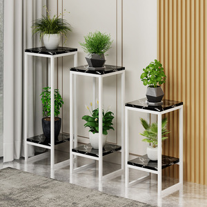 Étagère à plantes vertes et à fleurs en bois et métal de style moderne et luxueux pour l'intérieur, le salon, le balcon, à plusieurs niveaux, sur pied - Product Image 4