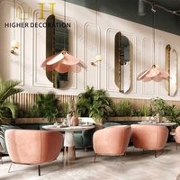 Design de salle à manger complet haut de gamme personnalisé facile à nettoyer ensemble de meubles de restaurant design de comptoir de bar en vente