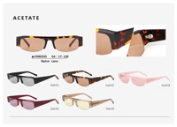 Lunettes de soleil UV400 tendance, rectangulaires étroites en acétate, verres en nylon, logo personnalisé, lunettes OEM ODM, usine VS9053S