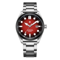 Montre mécanique de plongée sur mesure pour homme, boîtier en titane, bracelet en cuir, cadran en cristal saphir, résistance à l'eau 20 BAR, automatique