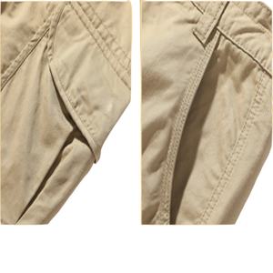 TKAN122D Logo personnalisé pantalon de travail vert ample en pur coton lourd pour hommes décontracté poches à jambe droite pantalons longs - Product Image 3