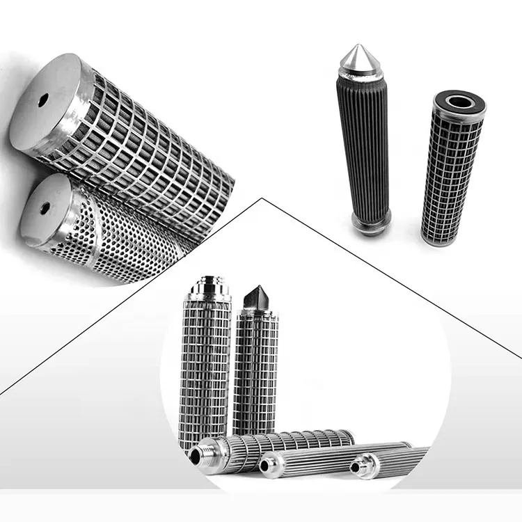 Tubo de cartucho de malla de alambre para filtración, filtro sinterizado de Metal de 5 - 100 micras para filtración Petroquímica, elemento de filtro de acero inoxidable