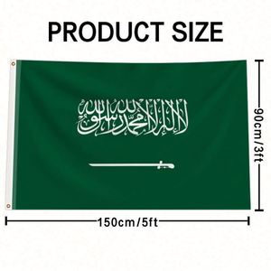 Banderas Personalizadas de Poliéster 100D de la Mejor Calidad, Banderas de Arabia Saudita, Venta al por Mayor de Fábrica para Uso en Interiores y Exteriores, Excelente Precio - Product Image 2