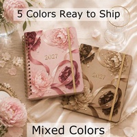 Nouvel ensemble de carnets Yihe 7,1 x 9,3 pouces avec ruban floral, carnet à spirale et agenda, idéal comme cadeau de Noël/mariage