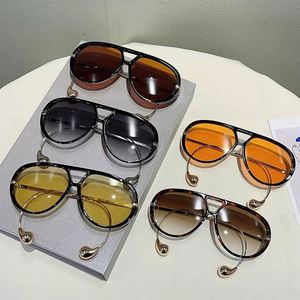 Gafas de Sol de Piloto Extra Grandes Retro de Moda con Logotipo Personalizado 2025, Gafas de Sol Punk con Doble Puente y Protección UV400 para Mujer - Product Image 5