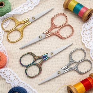 กรรไกรปักลายดอกพลัมแบบเรโทร ขอบเรียบ งานแฮนด์เมด DIY สำหรับตัดกระดาษแบบโบราณ ตัดด้ายปักครอสติช - Product Image 3