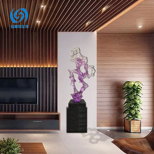 Escultura de Resina de Cristal con Diseño de Qi Púrpura del Este, 350x130x750mm, Decoración Abstracta para el Hogar - Product Image 2