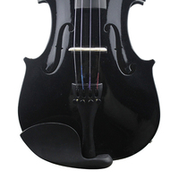 HUASHENG High Gloss Electric Violin Black OEM ODM String Music Instrument Violin 4/4 for Beginner Professional