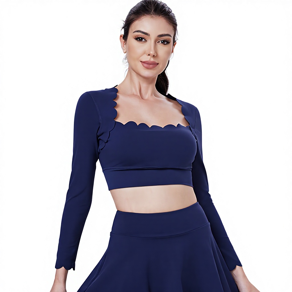 European American Square Collar Lace Full Sleeve Spandex/Nylon Tight High Elastic Slim Yoga Sports Women's Running Top