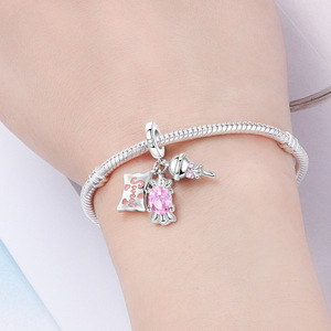 White copper <b>candy</b> pendant, niche design, fashionable and versatile DIY bracelet, jewelry for girls - Product Image 6