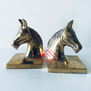 Sujetalibros de caballo de metal de aluminio fundido Metal en escultura de mesa de diseño atractivo acabado antiguo - Product Image 2