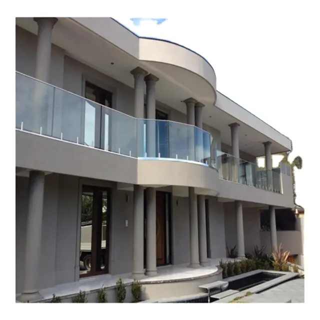 Hot Modern Design Glass Balcony Railing Pool Fence Outdoor Aluminum Railing Residential Fence