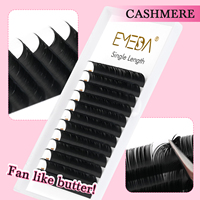 Extensions de cils individuels EMEDA noir mat en vison, fournitures pour extensions de cils volume en cachemire, plateaux de cils en velours et soie en gros