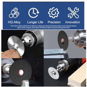 7 pièces en <span class=keywords><strong>acier</strong></span> scie disque roue Mini lames de coupe perceuse rotative lames de scie pour <span class=keywords><strong>Dremel</strong></span> Fordom perceuses outils rotatifs - Product Image 6