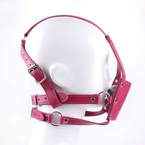 Tête en cuir bondage bouche couvert sm harnais bondage souple pu bouche balle gags sex toy pour femmes hommes - Product Image 1
