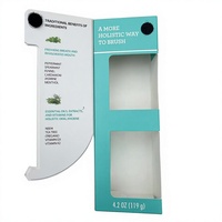 Boîte d'emballage personnalisée de luxe pour dentifrice en carton 400 g/m² avec fenêtre découpée, fermeture Velcro, estampage à chaud et vernis brillant