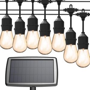 Vintage <strong>Brightness</strong> ROHS CE Patio Party Led <strong>String</strong> <strong>Bulb</strong> <strong>Lights</strong> Black Wire Solar <strong>Lights</strong> Outdoor Bistro Lamp