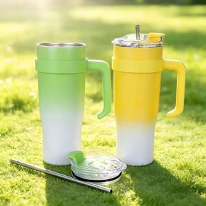 Vaso Térmico de Viaje de 40oz con Asa, Tapa, Popote y Base Antideslizante, OEM ODM, Color Personalizado - Product Image 3