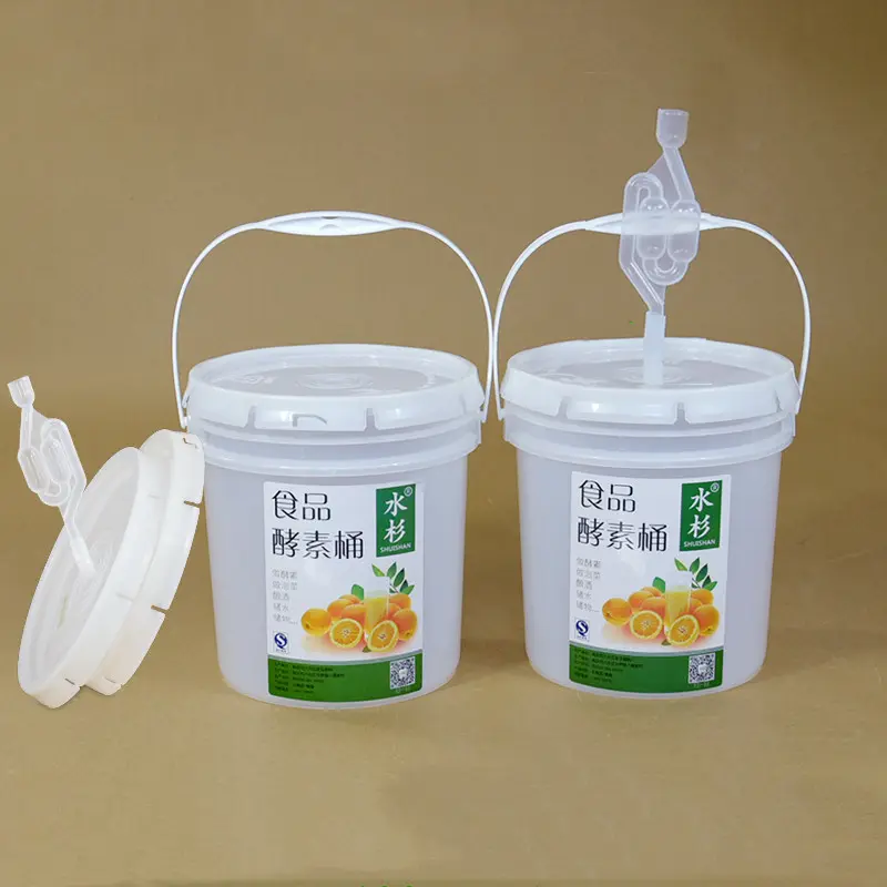 Food Grade 5 Liter Automatische Fermentatie Emmer Uitlaat Thuis Fruit Bier Enzymen Container Met 2 Deksels Plastic Vergister