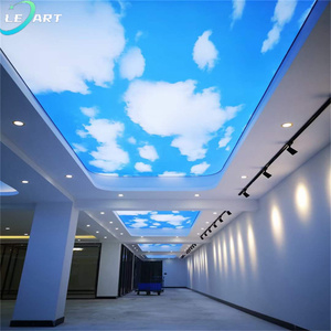 Trang trí mái sang trọng Pop trần giả hiệu ứng 3D vải căng màng Trần PVC hộp Đèn PVC trần cho thiết kế vải - Product Image 4