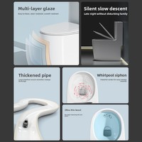 WC monobloc en céramique de Chaozhou, à poser au sol, pour petits espaces, à siphon, double chasse, silencieux, anti-éclaboussures, anti-odeurs, idéal pour la maison