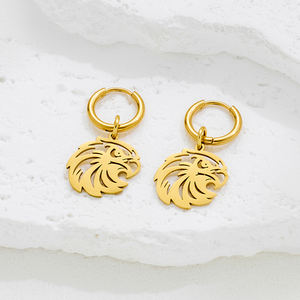 Pendientes de Acero Inoxidable con Diseño de Águila y Dragón, Estilo Simple, Exquisitos y Versátiles, Accesorios para Chicas - Product Image 2