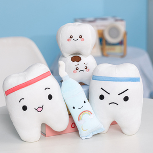 Coussin en peluche dentaire brodé pour l'apprentissage de la santé bucco-dentaire, poupée en peluche, souvenir d'anniversaire pour bébé, vente en gros - Product Image 4