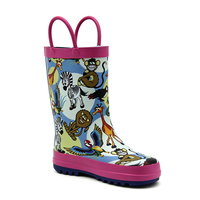 Bottes de pluie en caoutchouc pour enfants, imprimées de dessins animés d'animaux de la jungle, lavables, imperméables, antidérapantes, pour tout-petits, fournies par l'usine