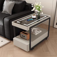 Canapé Amovible Côté Armoire Lumière De Luxe En Bois Massif Durable Multifonctionnel Table Basse Moderne Simple Salon