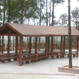 Plástico de madera compuesto WPC Pavilion con recorte de chimenea, diseño listo para el invierno para calefacción exterior Y REUNIONES - Product Image 4