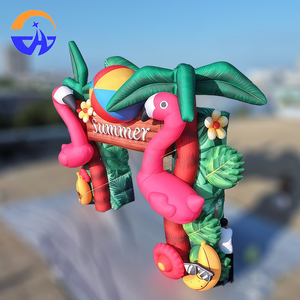 Accessoires de fête tropicales d'été, décorations hawaïennes, flamants roses, palmiers, arche <span class=keywords><strong>gonflable</strong></span> en tissu Oxford renforcé, unisexe - Product Image 3