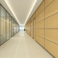 Modern 3D MDF Decorative Wall Panel Wooden Interior Office Glass Partition Wall for Home Elegant Room Divider Stylish Design