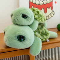 Peluche Tortue Douce et Moelleuse, Jouet Tortue Verte en Peluche, Tortue aux Grands Yeux, Cadeau Promotionnel