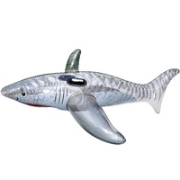 Jouets gonflables de piscine de requin en PVC personnalisés en usine soufflage en plastique durable cavalier en forme d'animal natation flottant