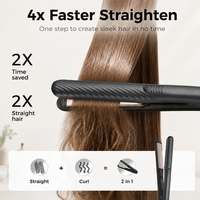 Lisseur de cheveux professionnel léger à chauffe rapide en 15 secondes, plaques flottantes 3D en aluminium, revêtement céramique PTC, écran LCD