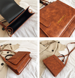 Sac à main de luxe pour femmes, sac à bandoulière élégant et mignon en cuir PU bicolore, style ethnique - Product Image 3