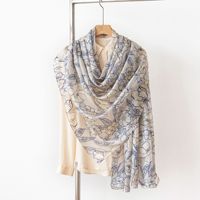 Écharpe longue de protection solaire en soie de mûrier, fine, haut de gamme, luxueuse et artistique, pour femmes adultes, printemps et été