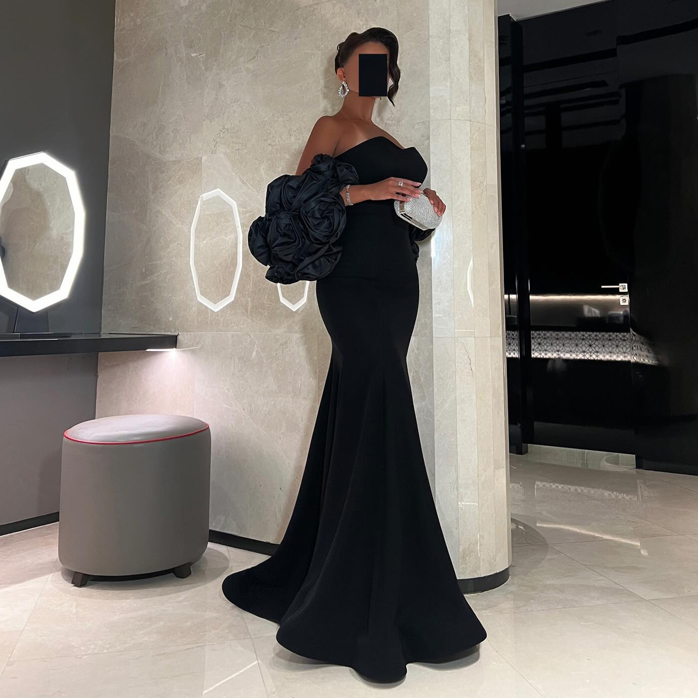 Verified Supplier Black Puffy Dress Elegant Sequin Design | Alibaba.com