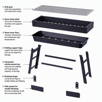 Barbecue d'extérieur pliable pour la maison, mini-rangée de cuisson, gadget de grillade, vente en gros, gril à charbon portable multifonction