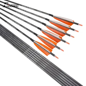 Elong 6.2mm Carbon Fiber Arrows Turkey Feather Recurve Compound Archery Hunting Arrows