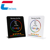 Support en PVC personnalisé Nfc Google Review Affichage Google Ins Facebook Tiktok Support en PVC NFC pour commentaires