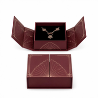 Boîte à bijoux personnalisée en obsidienne noire à double porte, bordure en argent fin, emballage de luxe, boîte cadeau pour les marques de vente au détail et en gros