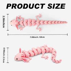 Axolotl imprimé en 3D, grand modèle multicolore, adorable têtard articulé, jouet anti-stress idéal pour adultes, à collectionner et à jouer - Product Image 2