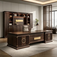 LBZ-310X Nouvelle commode de style chinois en bois massif Wujin, structure à tenons et mortaises, bureau de direction, laiton de luxe léger