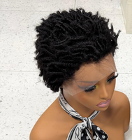 Perruques Courtes Afro Bouclées 13x4 Lace Frontal Pixie Cut Kinky Curly Bob 100% Cheveux Humains Naturels Sans Colle Perruque Perucas