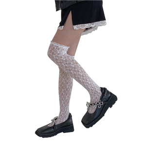 Calcetines PATTKIN Transpirables de Verano, Finos, con Encaje, Estilo Edgy/Cute, Altos, por Encima de la Rodilla, Calentadores de Piernas, Estilo Hyun-A - Product Image 5