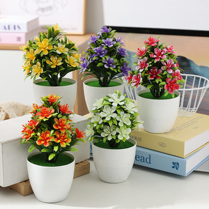 Plante artificielle miniature en <span class=keywords><strong>pot</strong></span> pour bureau et intérieur, décoration de maison, plante artificielle en plastique pour table, vente en gros - Product Image 1