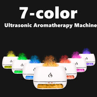 Diffuseur d'arômes à simulation de flamme USB, grain de bois, humidificateur, 7 lumières colorées, grande production de brouillard, utilisation domestique, huile essentielle