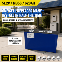 Batterie au lithium LiFePO4 2kWh 3.2V MB56 628Ah (cellule 660Ah) en stock UE pour système de stockage d'énergie solaire domestique ESS DIY 32kWh 64kWh